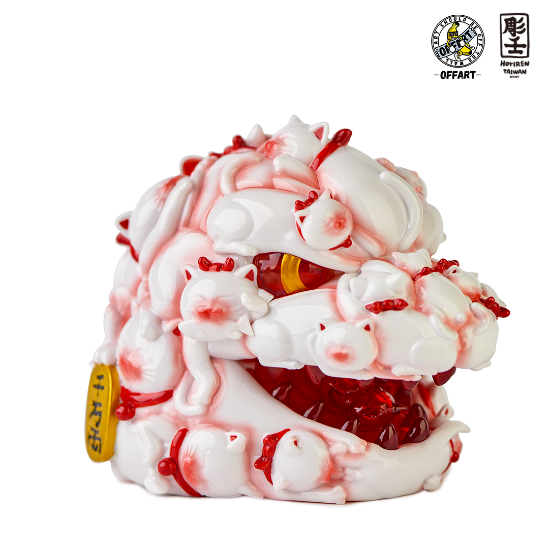(Pre-order) OFFART X Horiren Red Flame Hundred Cats Enamel Red Fortune mini Bust