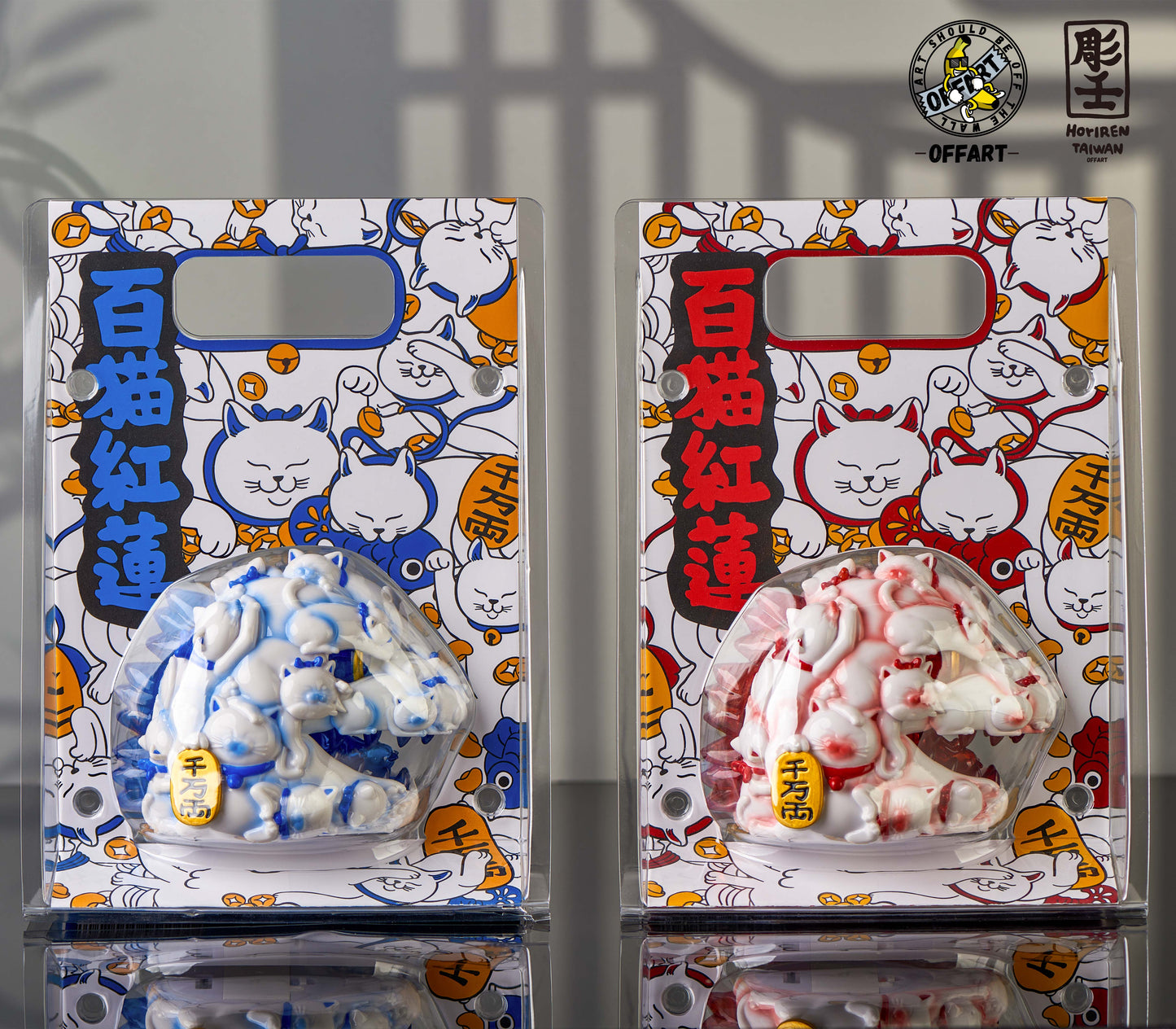 (Pre-order) OFFART X Horiren Red Flame Hundred Cats Enamel Red Fortune mini Bust