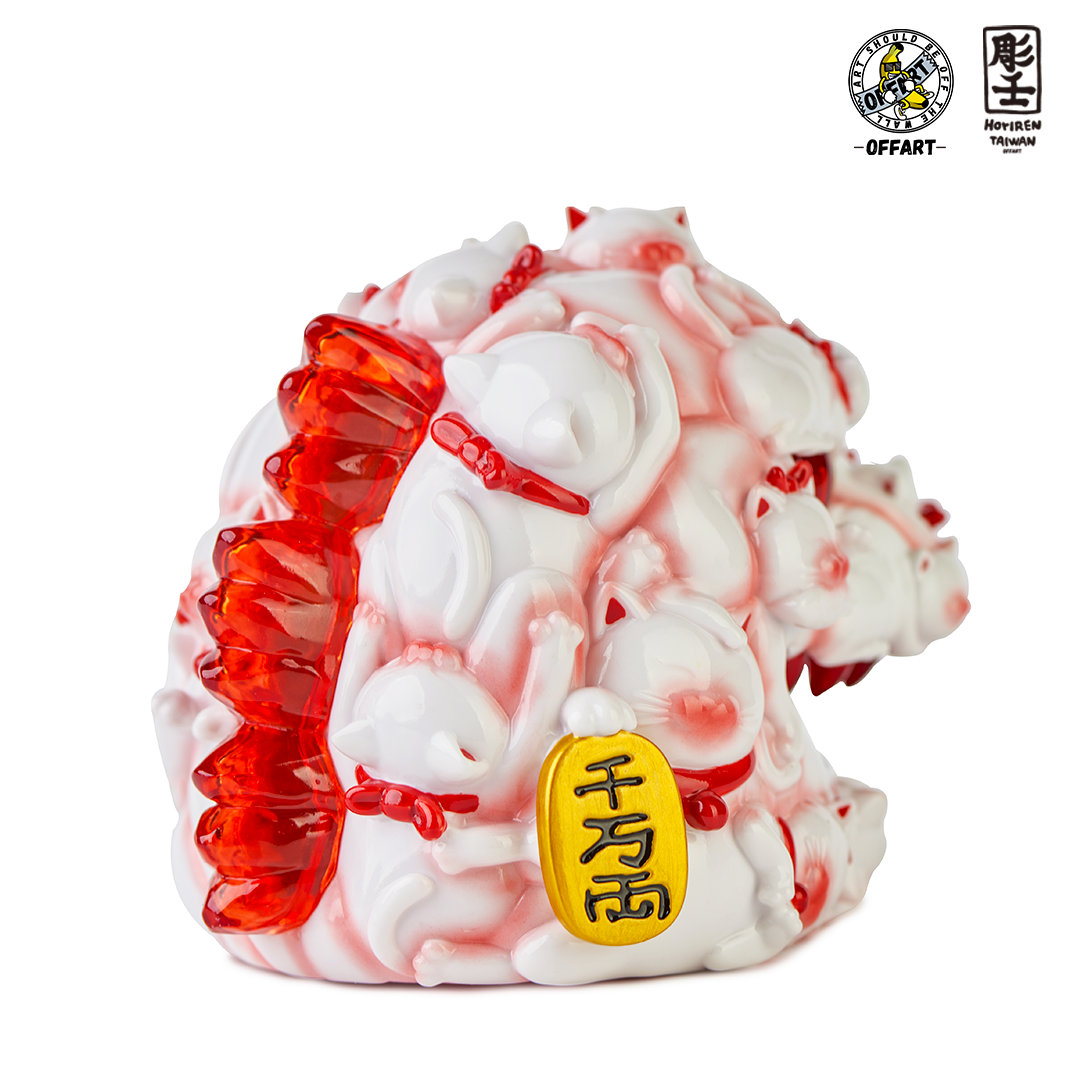 (Pre-order) OFFART X Horiren Red Flame Hundred Cats Enamel Red Fortune mini Bust