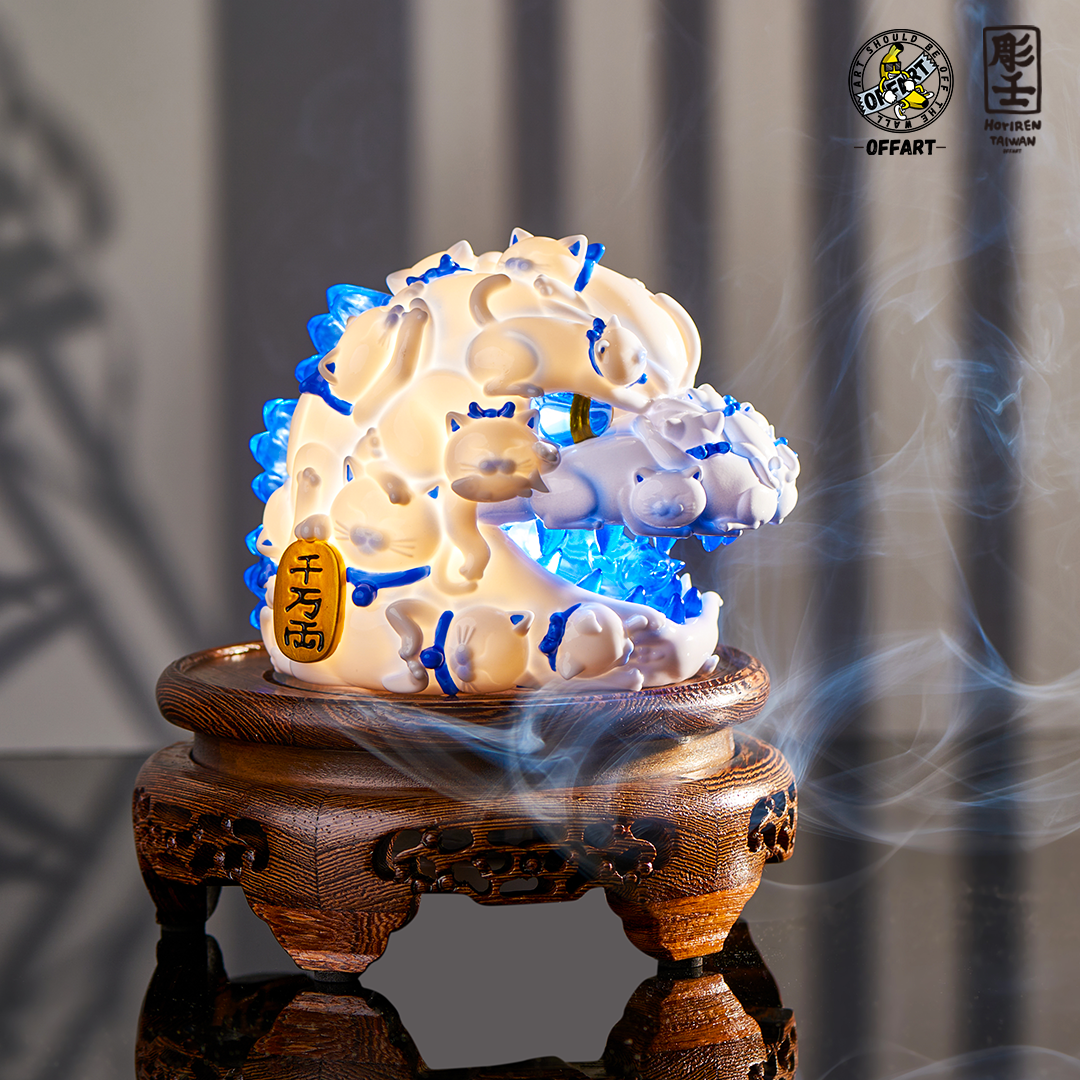 (Pre-order) OFFART X Horiren Red Flame Hundred Cats Porcelain mini Bust