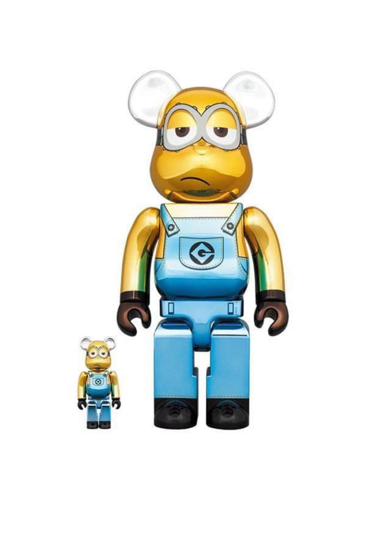 MEDICOM TOY BEARBRICK 100+400% Minions Kevin Chrome Ver.