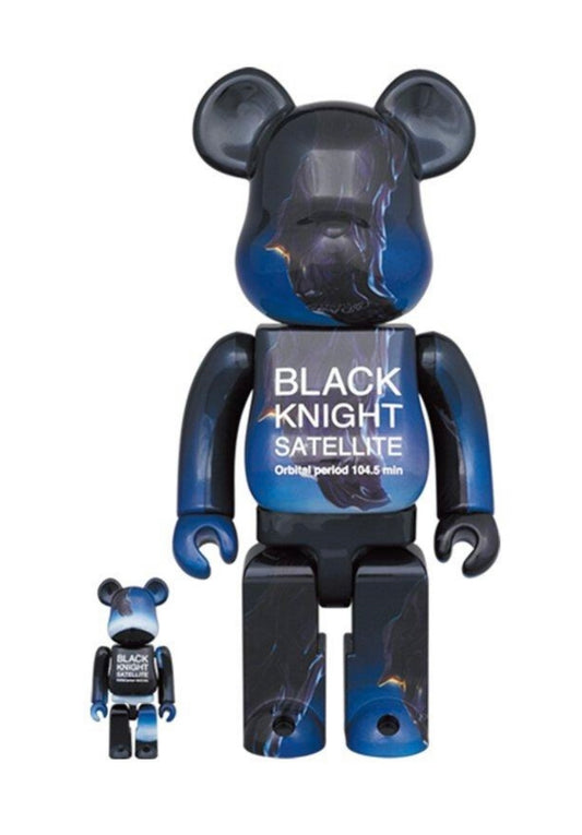 MEDICOM TOY BEARBRICK 100+400% BLACK KNIGHT SATELLITE