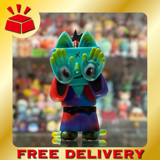 DEVILROBOTS x GRAPE BRAIN Custom artwork by Cesar Zanardi TO-FU SAMURAI NIGIRI Blue